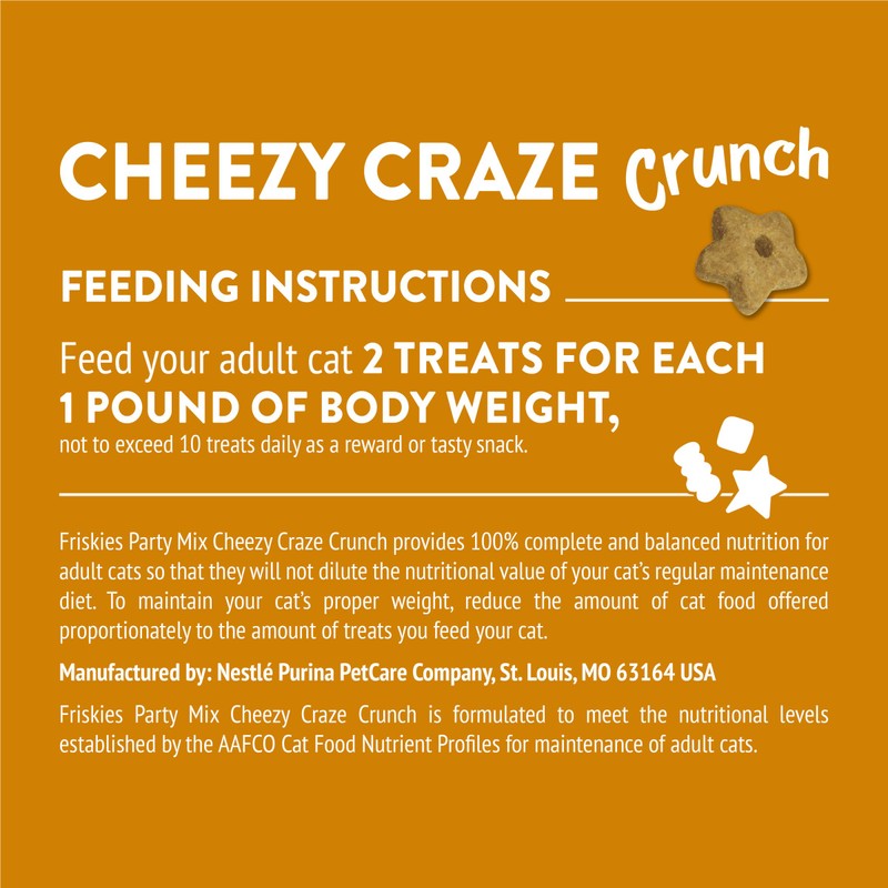Purina Friskies Cat Treats, Party Mix Cheezy Craze Crunch -