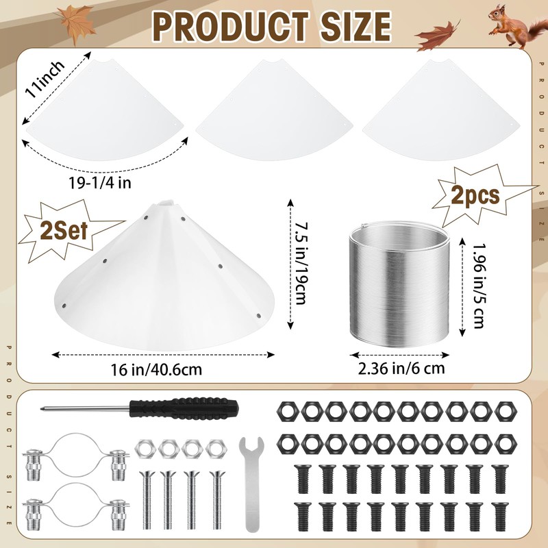 Shimeyao 19 Inch Squirrel Baffle and Squirrel Barrier Spring Device