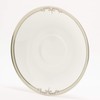 Narumi 51008-1946 Cup Saucer, Thin Pearl Accent, Arabesque, Platinum, Silver,
