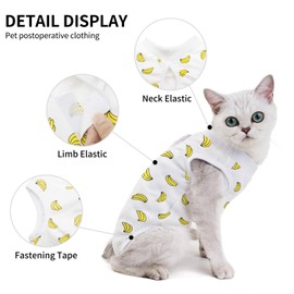 TORJOY Kitten Recovery Suit Spay,Cat Recovery Suit for Abdominal Wounds or Skin Diseases,E-Collar Alternative for Cats Dogs, After Surgey Wear, Recommended by Vets