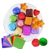 Copzievkae 100PCS Foil Wrappers, 4x4 Inch, Orange for Chocolate Bars