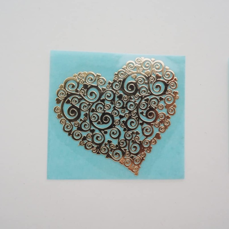 RELIGHT Heart Arabesque Pattern Sticker Sticker Metal Orgonite Decor Material