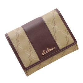 Cleria CL-18015 Women's Bifold Wallet, Compact, Large Capacity, Belle Series, beige moon