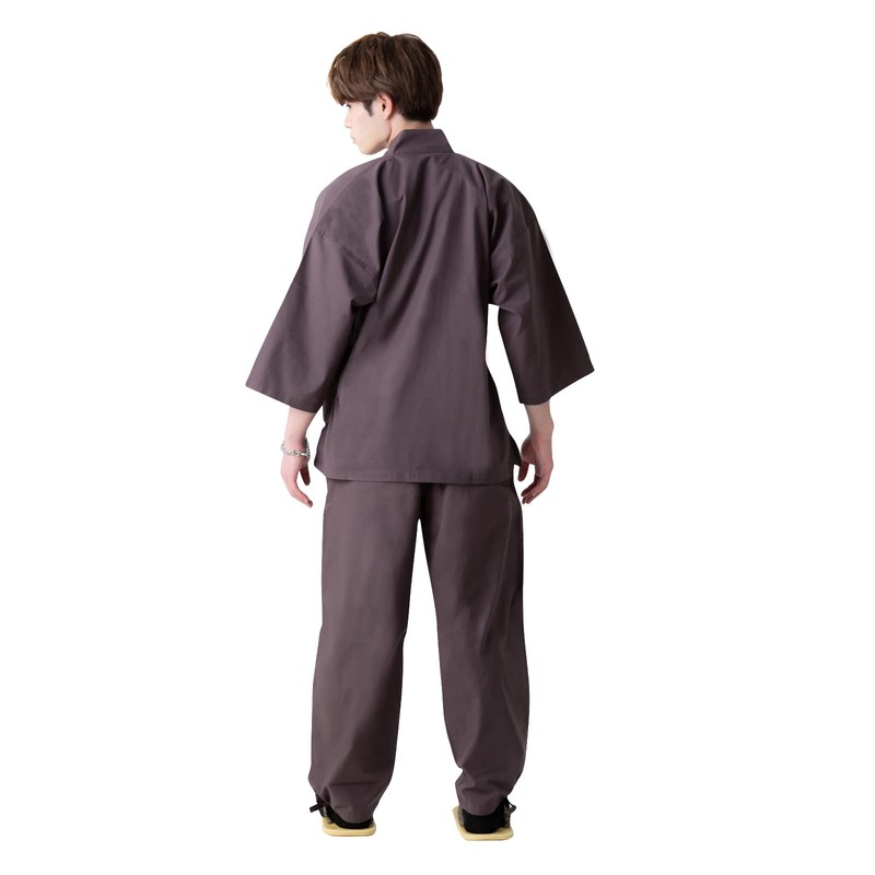 Kyoto Kimonomachi Men's Samue, Work Clothes, Black, Brown, Blue, Red,