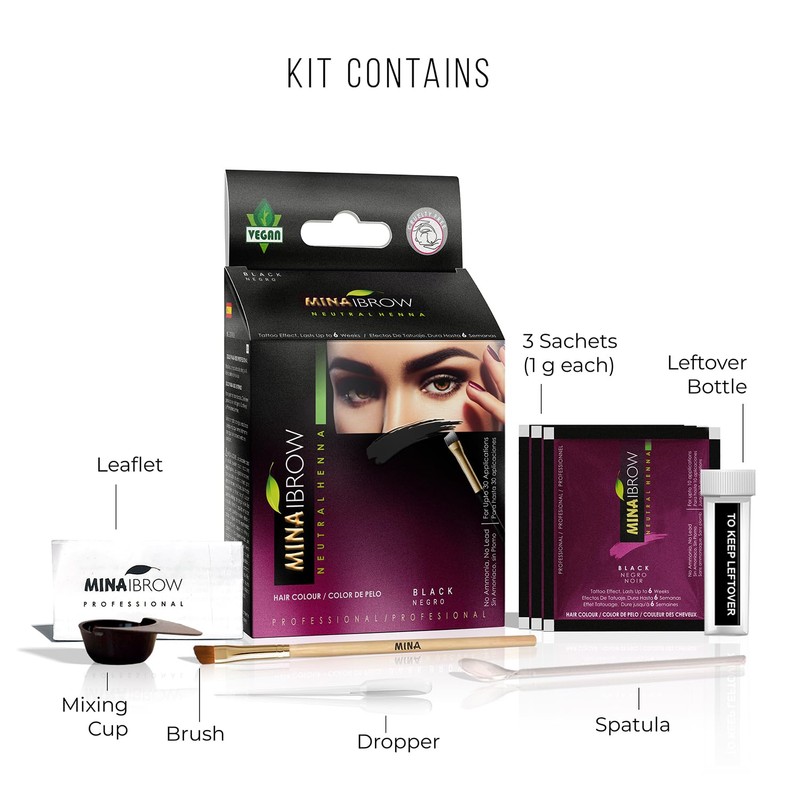 MinaiBrow Dark Brown Brow Tinting Kit | Natural Spot Coloring