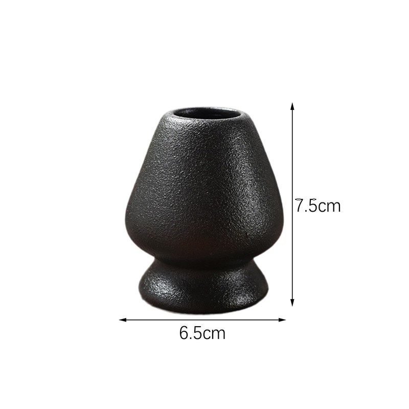 DimyFew Ceramic Matcha Whisk Holder Set for Tea Connoisseurs, Black