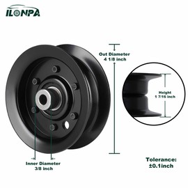 ILONPA 132-9420 Flat Idler Pulley Replaces 106-2175 for Exmark Toro 32 38 42 50 and 54 inch Deck Quest E-Series S-Series Timecutter SS 3200 SS 3216 SW 3200 ZS 3200S (3 Pack)