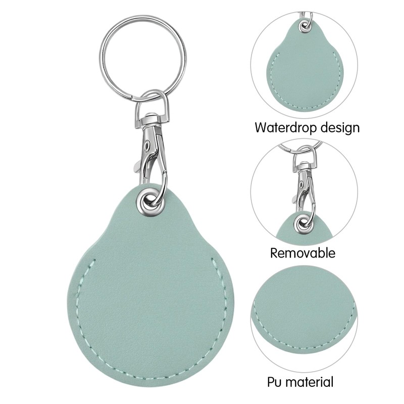 6 Pcs Leather Proximity ID Card Keychain Protector RFID Key