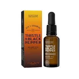 Scottish Fine Soaps Men's Grooming Thistle & Black Pepper Beard Oil 30ml – Nourishing Beard Oil with Avocado, Jojoba and Vitamin E