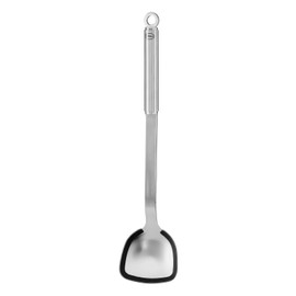 Rösle 10637 Pfannen-/Woklöffel Silikon Spoon, Silver-coloured/Black