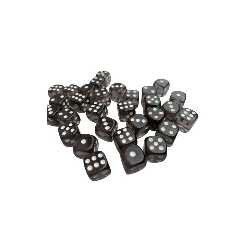 20 X 12MM TRANSLUCENT DICE (Black)