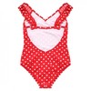 La-V Girls Swimming Costume, Red Polka Dot