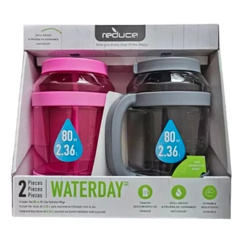 Reduce Botella De 2.36 Lts Con Agarradera Y Pajilla Color