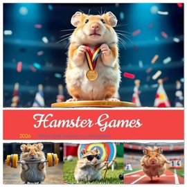 Hamster Games - When fluff becomes a competition (Wall Calendar 2026 12" x 24" / 30 x 60 cm (open)) CALVENDO 12 Month Wall Calendar