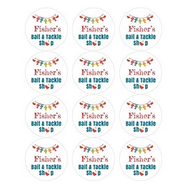 Bait & Tackle Shop Stickers - Set of 12