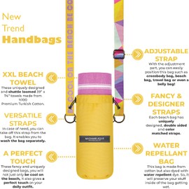 Madamelique Turkish Beach Towel with Beach Bag - 39 x 74 - Prewashed Beach Towels Oversized -%100Cotton - Quick Dry - Sand Free - Hand Loomed Turkish Bath Towels - Unique Turkish Towel (Pink)