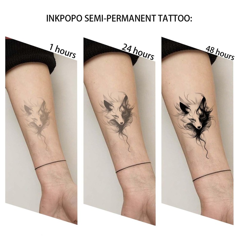 INKPOPO 3 Sheets Finger Semi Permanent Temporary Tattoos for Women