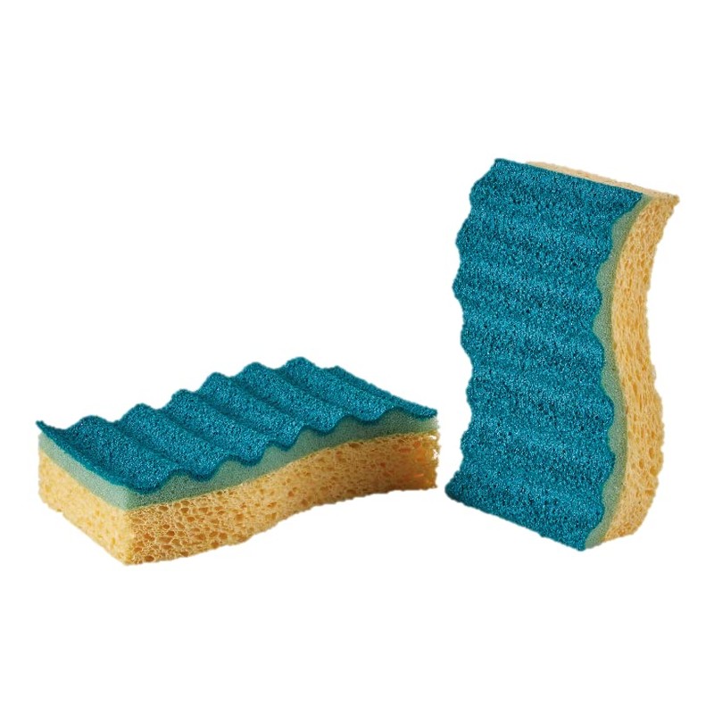 Spontex Fiber and Cellulose Abrasive Sponge, Yellow