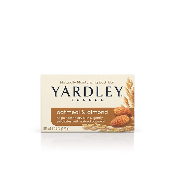 Yardley Oatmeal and Almond Bar Soap, Oatmeal & Almond, 4.25 Ounce