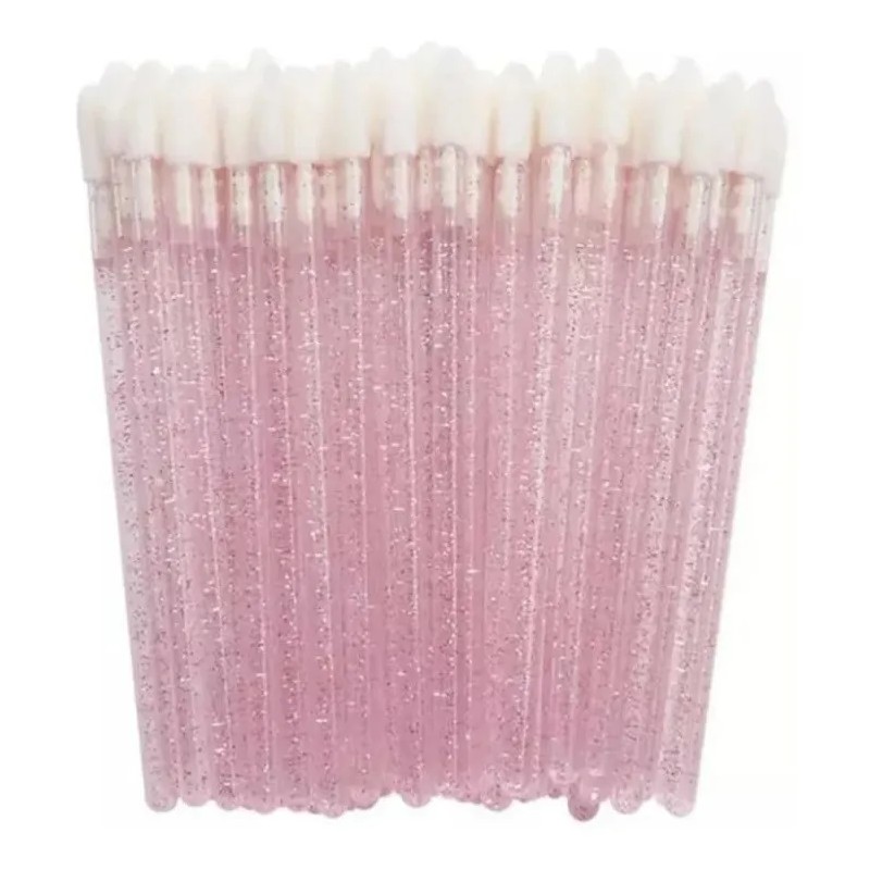 100 Microbrush+50 Lip Brush+50cepillos Para Pestañas Glitter El Color Se