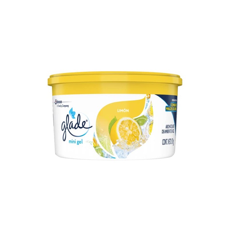 Glade Gel Aromatizante de Ambiente Continuo en Gel, Aroma Limón,