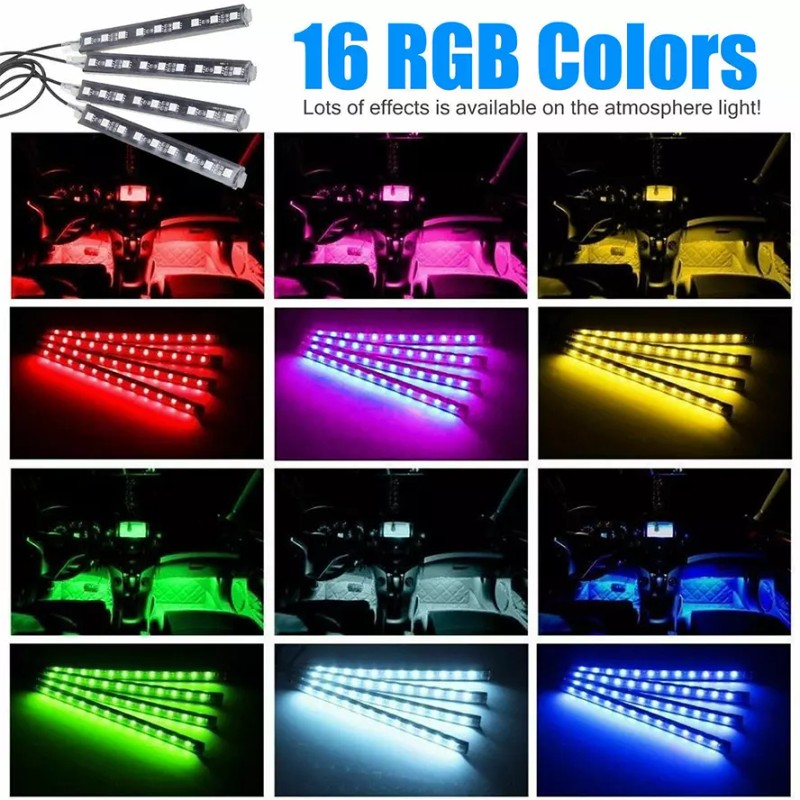 SHENKENUO RGB LED Glow Car Interior Lamp Under Dash Footwell