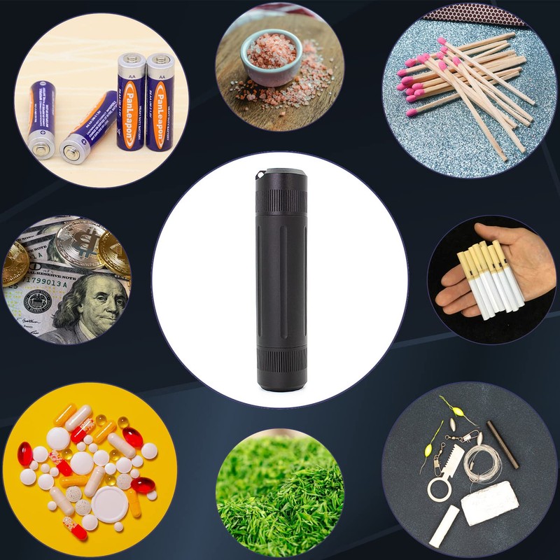 Aluminium Alloy Air-Tight EDC Accessory Case, Pill Fob Capsule Keychain,