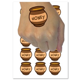 Honey Pot Doodle Bee Temporary Tattoo Water Resistant Fake Body Art Set Collection - 15 2" Tattoos (1 Sheet)