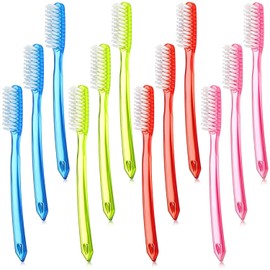 Cepillo de dientes extra duro y firme, cepillo de dientes de cabeza completa, manual para limpiar manchas de dientes y humo, blanqueamiento de dientes (12 piezas)
