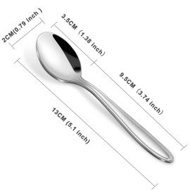 Teaspoons, Pleafind Teaspoons Set of 12, Tea Spoons 12 Stainless steel, Tea Spoon Set for Home/Kitchen/Restaurant, 5.12 Inch Small Tea Spoons for Coffee & Dessert, Dishwasher Safe