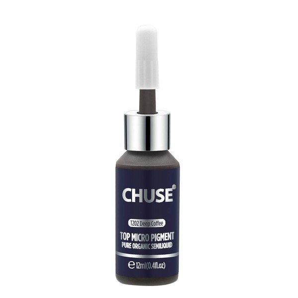 CHUSE T202 Deep Coffee Microblading Micro Pigment Permanent Makeup Tattoo Ink Cosmetic Colour Meets SGS, DermaTest 12 ml (0.4fl.oz)