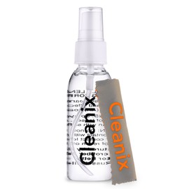 Cleanix Glasses Cleaner Set of 1, Alcohol-Free Eyeglass Cleaner, 1pc 2-Ounce Spray Bottle with 1 Microfiber Glass Cleaner Cloth, Travel-Sized Lens Cleaner Kit, Safe for Glasses, & Electronic Devices