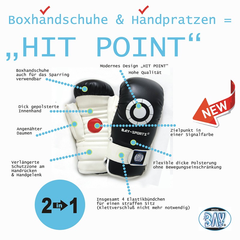 BAY® HIT POINT Boxing Gloves / Pads 2 in 1