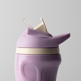 Tommee Tippee Insulated Sporty Spill-Proof Straw Cup, 12 Months+, 9oz, Toddler Training Sippy Cup, Sporty Carry Handle, Bite Resistant Spout, Flip Lid Keeps Straw Clean, Pack of 2, Purple and Orange