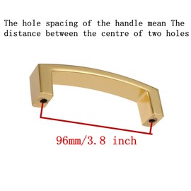 Lsgoodcare 10Pack Gold 96MM/3.8 Inch Europe Simple U Shape Style Crystal Glass Furniture Door Drawer Pull Handles Cabinet Cupboard Dresser Pull Handles Kitchen Knobs,Modern Simple Style