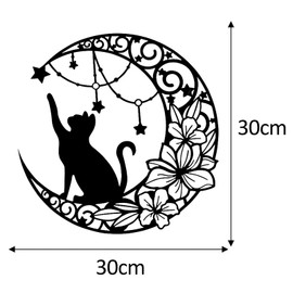 MagiDeal Decor, Wall Hanging Ornament, Metal Wall Art, Minimalist Wall Sculpture Sign, 13" Cat Silhouette for Indoor Outdoor Garden