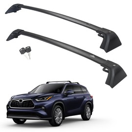 Autekcomma Heavy Duty Roof Rack Cross Bars Replacement for Highlander 2020-2025(not fit LE Models & Grand Highlander),Anti-Theft Mechanism Lock Max 260 lbs Loading Weight Featured Tie-Down Loop