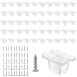 50Pcs Rope Light Clips for Outside, Led Strip Light Holder Mounting Clips Fixing Clamps Holder with 50 Screws for 5mm to 6mm LED Strip Lighting