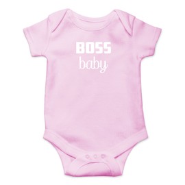 Crazy Bros Tees Boss Baby - Baby Clothes - Funny Newborn Bodysuit Outfits for Boys and Girls (6 Months, Pink)