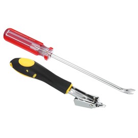 PATIKIL Upholstery Staple Remover, 6 Inch V-Curved Set Construction Staple Remover Clip Nail Tack Tool for Furniture Wooden Floor Picture Frame Red