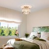 Rpzloila Crystal Ceiling Light Fixture, Modern Semi Flush Mount Ceiling