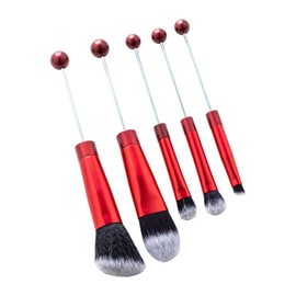 Colcolo 5x Makeup Brushes Set, Cosmetic Brushes Blush Brush, Make up Brush Tool Kits with Soft Synthetic Fiber for Bestie Girlfriend, Red