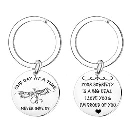 Nfyxcaz Sober Keychain Sober Gifts for Women Men AA Sobriety Gifts AA Recovery Gifts Encouragement Gift Jewelry Keepsake for Friend