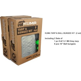 Kuma 6ft x 8ft Tarp and Ball Bungee Kit 9pc (2 Sets)