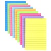 9 Pack Lined Sticky Notes 4"x6" Bright Colors Self-Stick Note