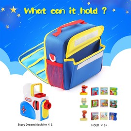 Portable Bag Carrying Case Compatible with Little Tikes Story Dream Machine Books Starter Set and Character (Blue)
