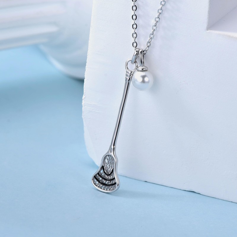 Lacrosse Necklace Sterling Silver Lacrosse Pendant Necklace Sports Jewelry Lacrosse