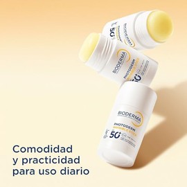 BIODERMA, Protector Solar en Barra, Photoderm Invisible Stick FPS 50+, Acabado Mate, Reaplicación Fácil, 15 G