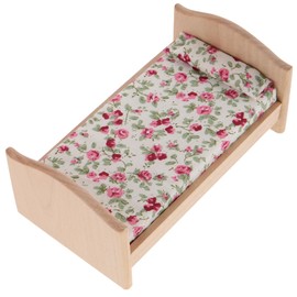 IMIKEYA Miniature Bed Dollhouse - Wooden Mini Bed Dollhouse Furniture 1 12 Single Bed Dollhouse Accessories DIY Micro Landscape Decoration