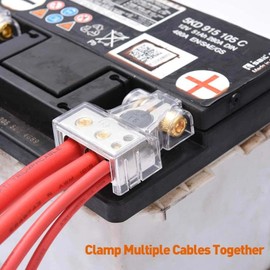 SUNMORN Battery Terminal Connectors, 0/2/4/6/8/10 AWG Battery Terminals, Heavy Duty Car Battery Terminal, Top Post Multiple Marine Superior Connectivity Long Lasting Easy to Install Versatile (Silver)